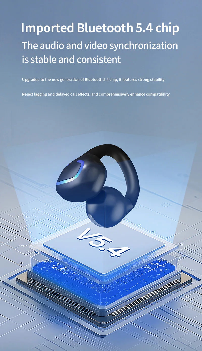 OWS Ear Clip Earphones Bone Conduction Bluetooth Sports Gaming