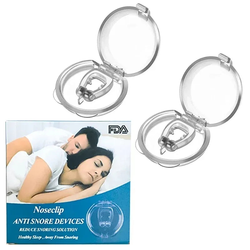 Silicone Magnetic Nose Clip – Anti-Snore Sleep Aid with Case