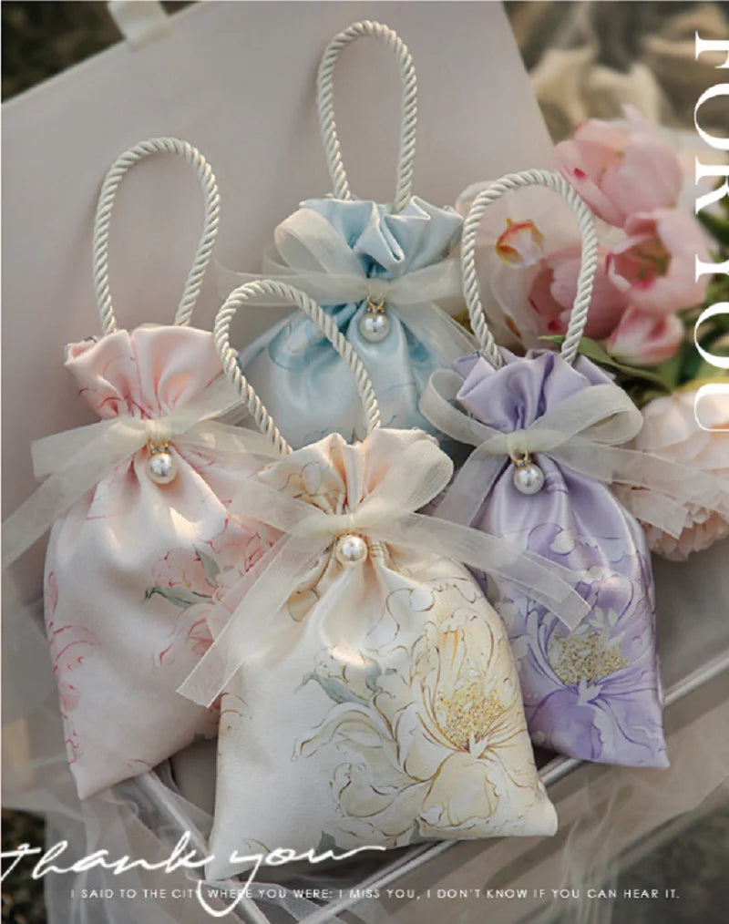 Floral Drawstring Candy Gift Bags – Wedding & Party Favors Party Favor Gift Bag Zpaxo