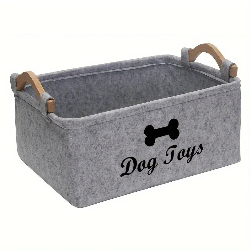 Pet dog toy felt storage box home storage basket dirty clothes storage bag storage basket Pet dog toy felt storage box Zpaxo GRAY