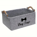 Pet dog toy felt storage box home storage basket dirty clothes storage bag storage basket Pet dog toy felt storage box Zpaxo GRAY