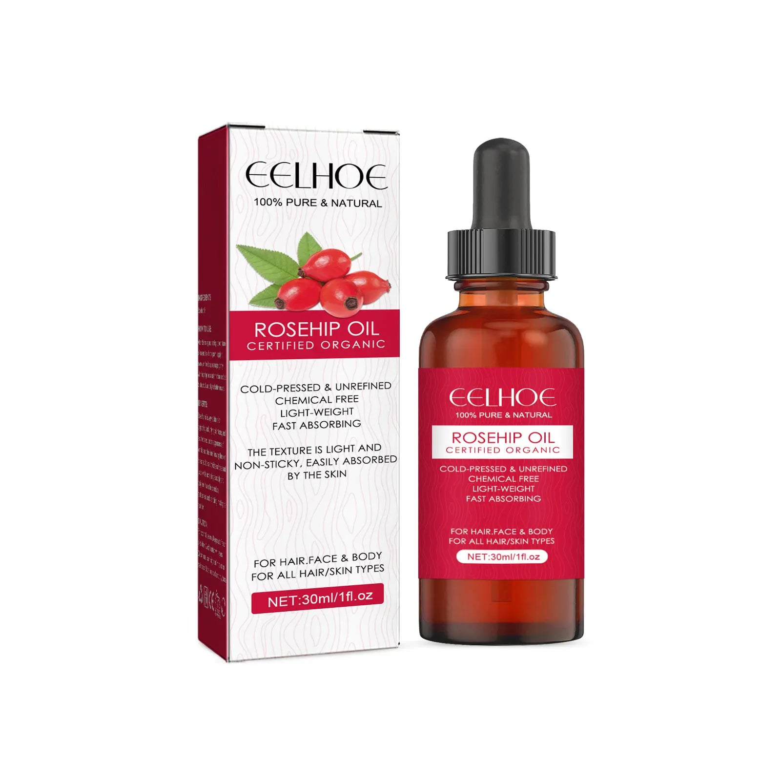 EELHOE Rosehip Facial Oil – Anti-Aging, Firming & Moisturizing Facial Essential Oil Zpaxo 30ml