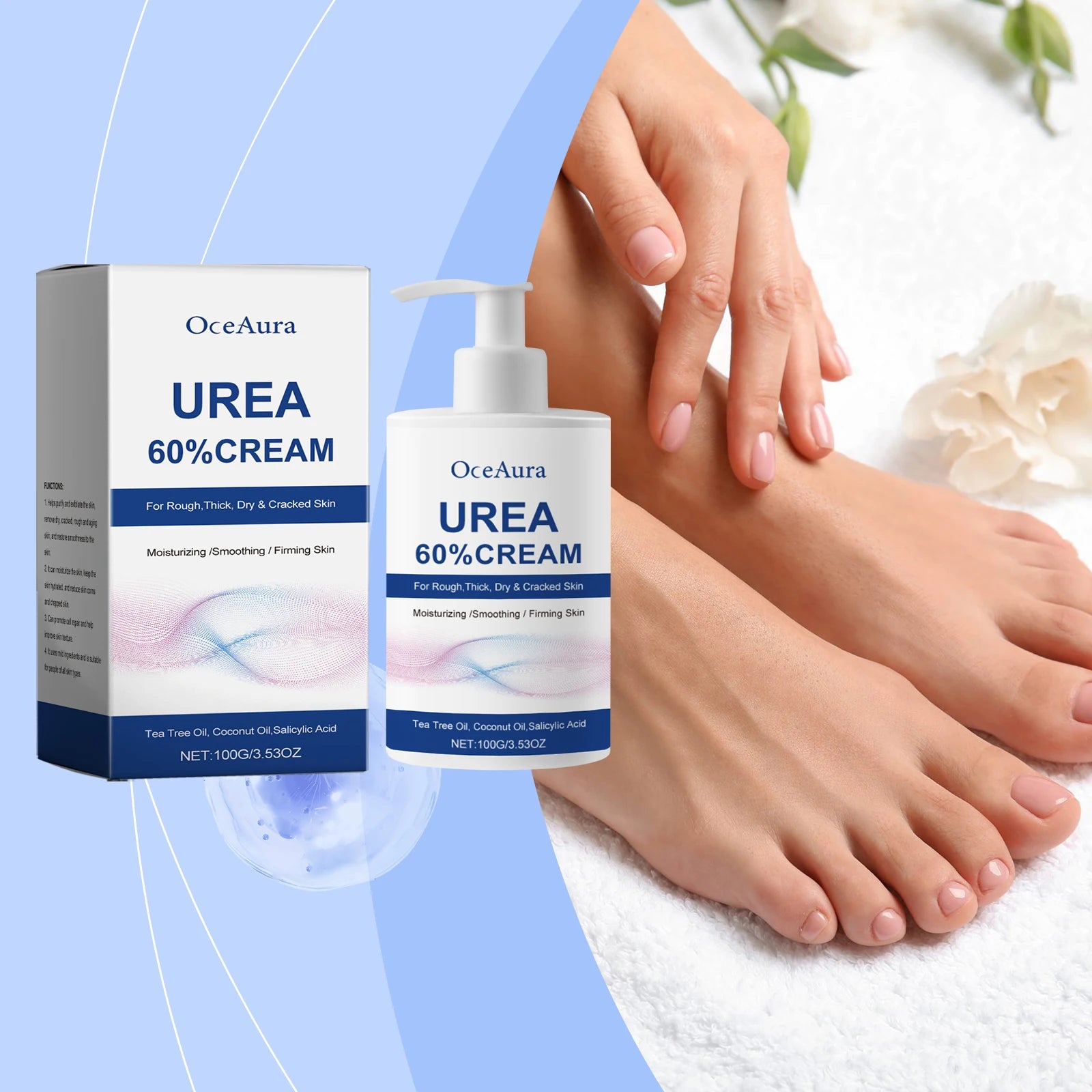 OceAura 60% Urea Foot Cream – Cracked Heel & Callus Repair Urea Foot Cream Zpaxo