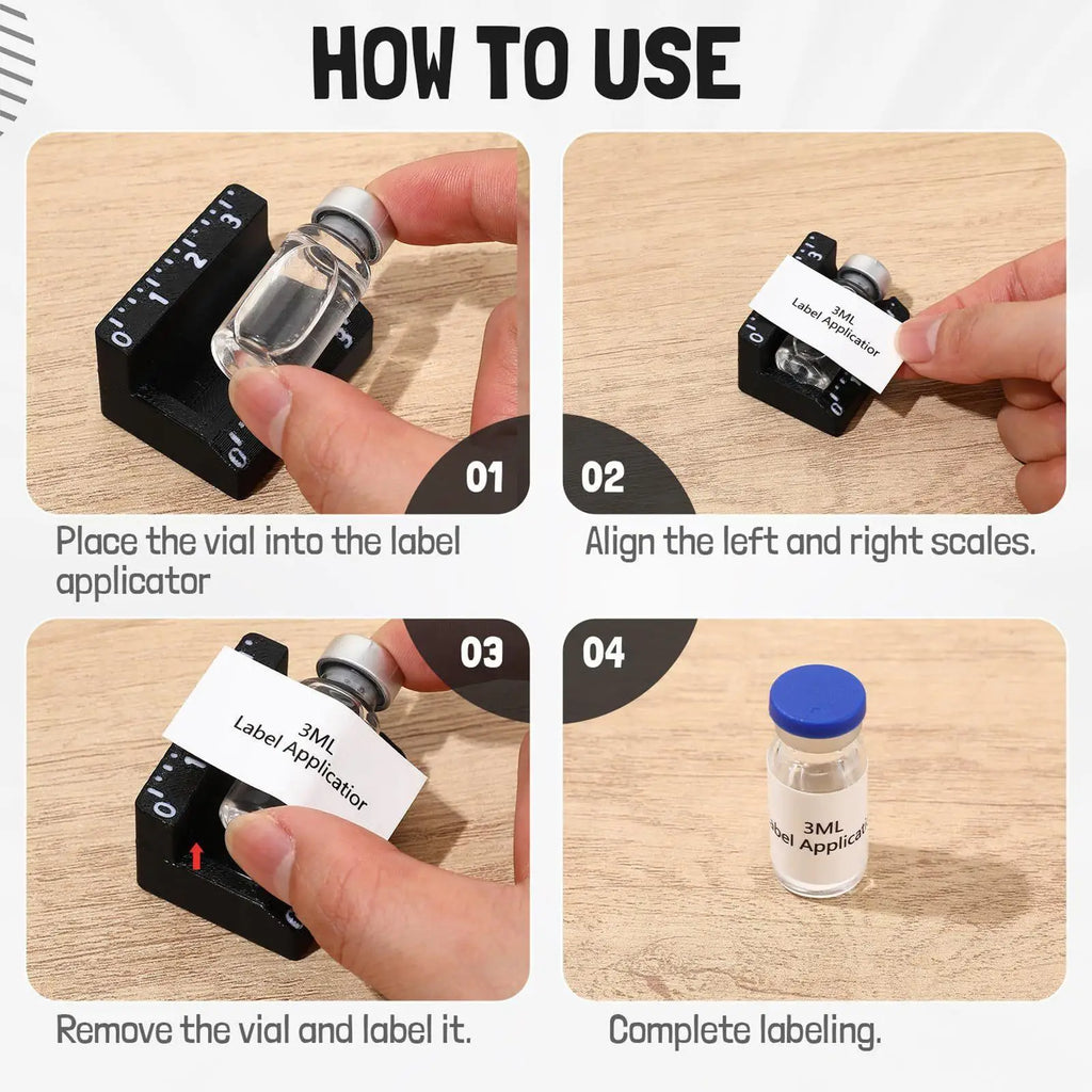 3ml/10ml Vial Label Applicator Easy Alignment Precise Application Sticker Alignment Tool Time-Saving Reusable Labeling Tools Zpaxo