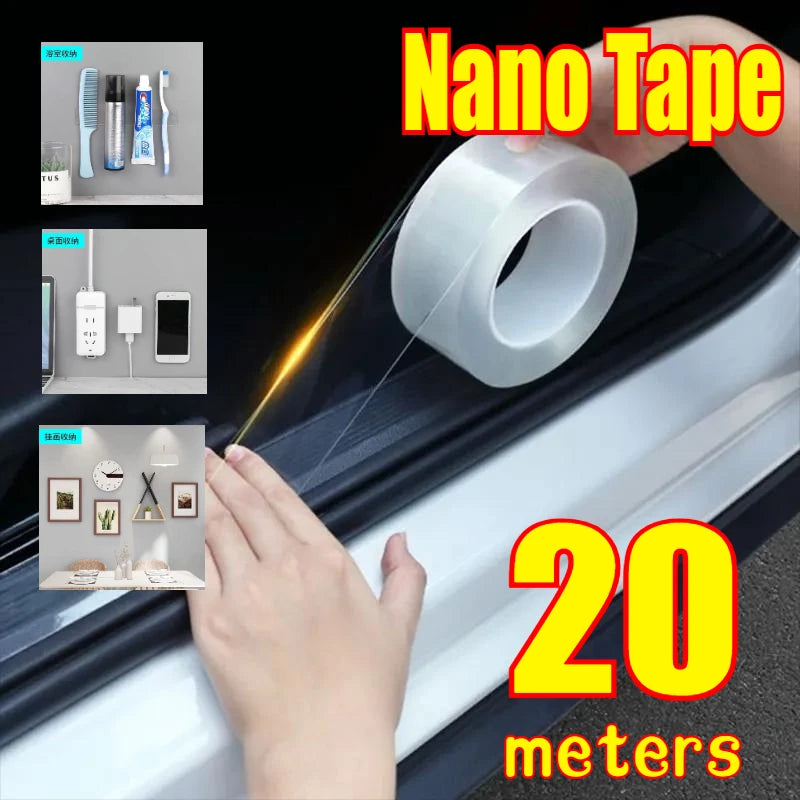 Ultra-Strong Nano Double-Sided Tape Thick Transparent Waterproof High Viscosity Multipurpose Reusable Gel Grip Tape Zpaxo