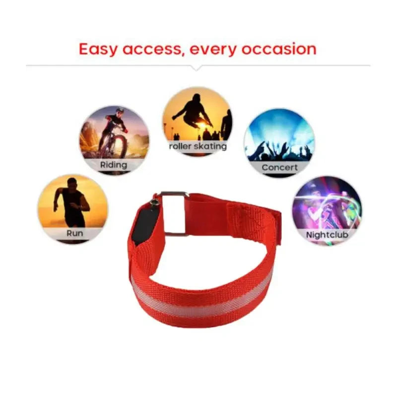 Night Running Armband LED Light Outdoor Sports USB Rechargeable Safety Belt Arm Leg Warning Wristband Cycling Bike Bicycle Light Zpaxo