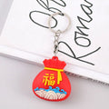 PVC Chinese New Year Keychain Cartoon Trinket Lucky Charm Bag Car Key Chain Ins Chinese Style Dragon Year Cartoon Keyring Zpaxo 01