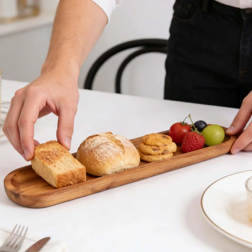 Wood Serving Tray Multi-functional Decorative Food Dessert Cheese