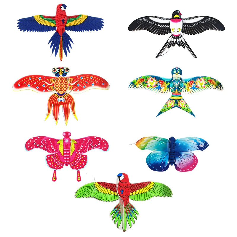 Children Mini Plastic Kite Cartoon Butterfly Parrot Swallows Eagle
