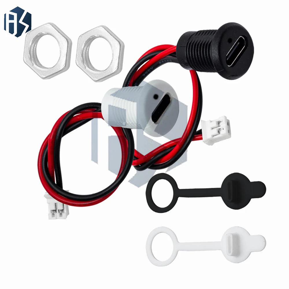 IP67 Waterproof USB-C Female Panel Mount Connector Tool-free Snap-fit Zpaxo