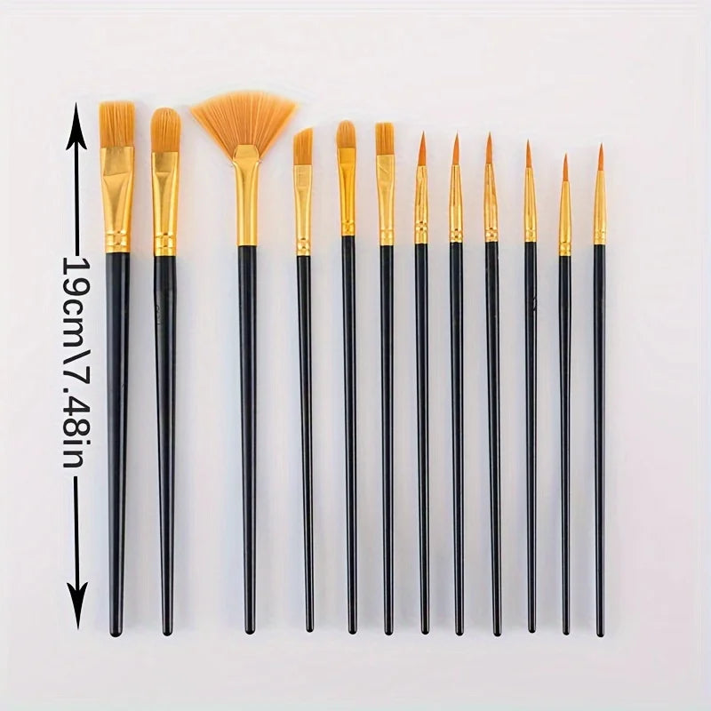 Nylon Paint Brush Set – Acrylic, Watercolor & Oil Painting