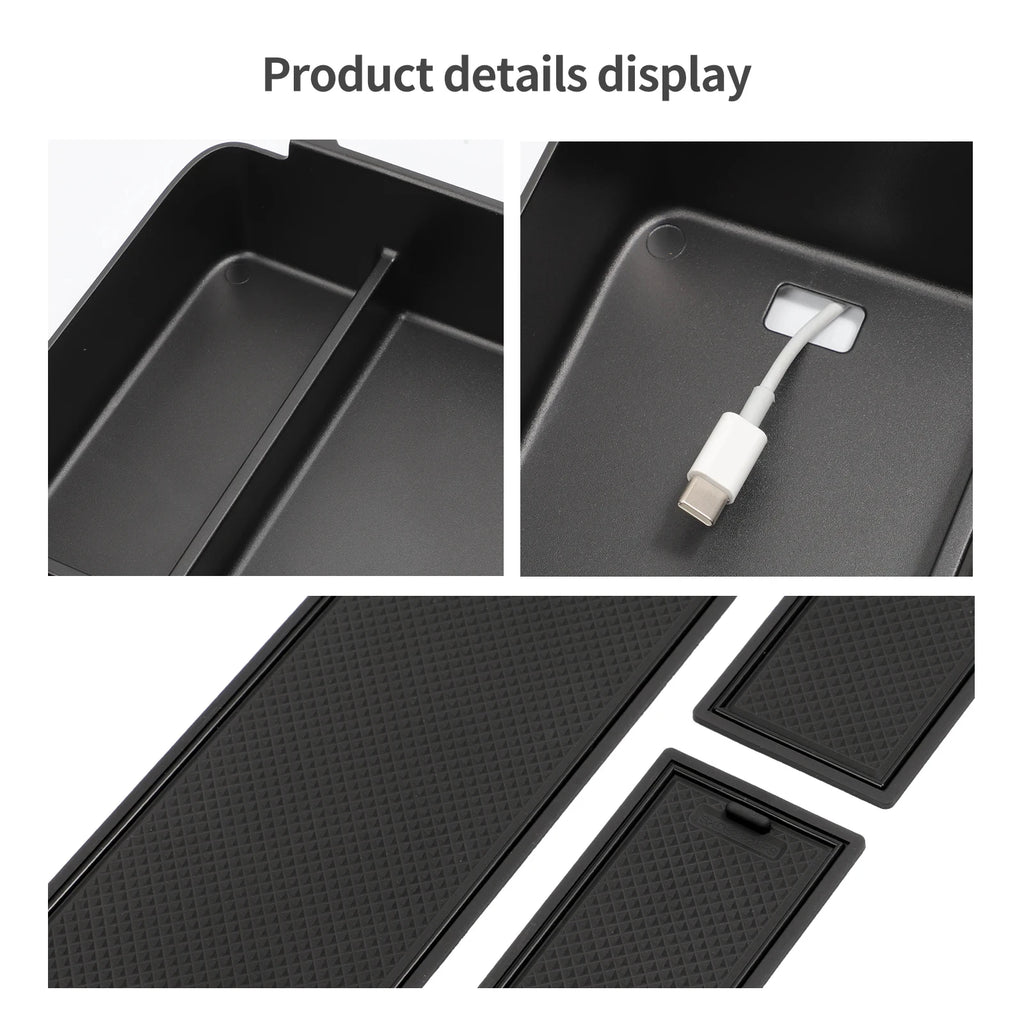 Hyundai Santa Fe 2024 2025 Car Armrest Storage Box Organizer Case