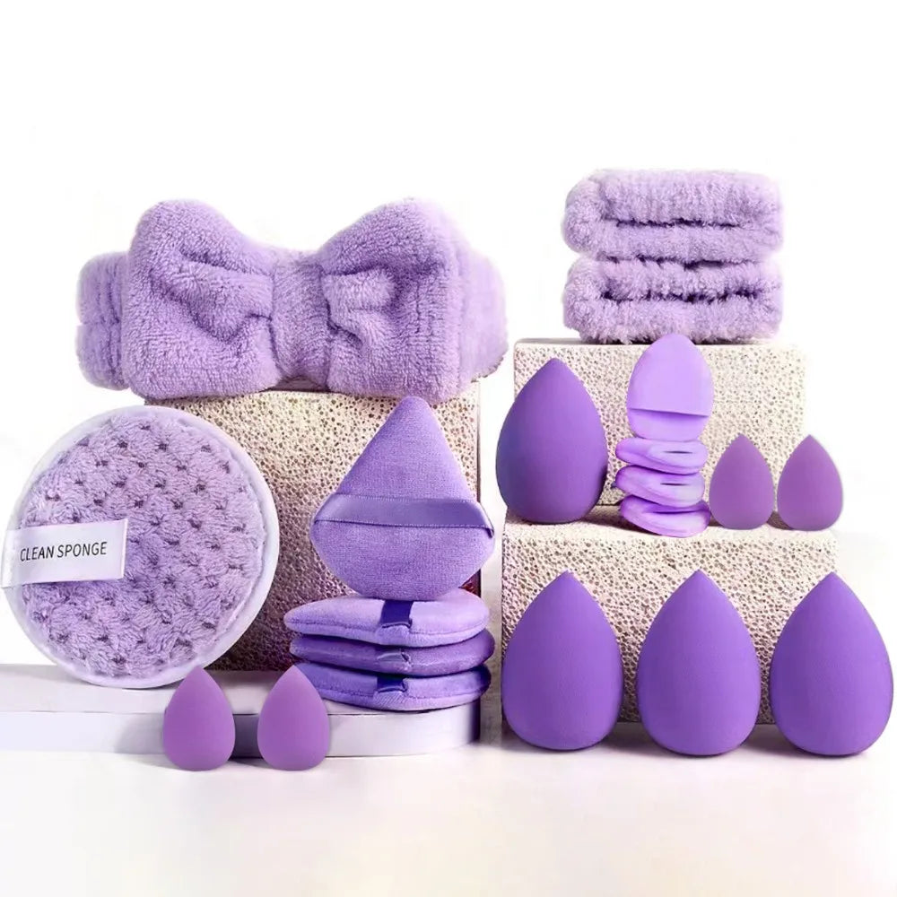 Soft 20 Makeup Tools Professional Comfortable Brush Headband Zpaxo Purple-20pcs