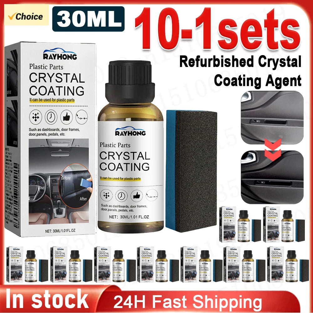 10-1sets Crystal Coating Wax Car Plastic Trim Restorer Panel Zpaxo