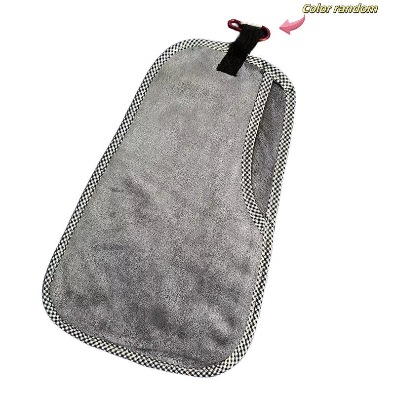 Fish Cleaning Towel Double Layer Thick Quick Dry Hand Towel with Buckle Portable Multifunctional for Fishing Gear Accessories Zpaxo Gray