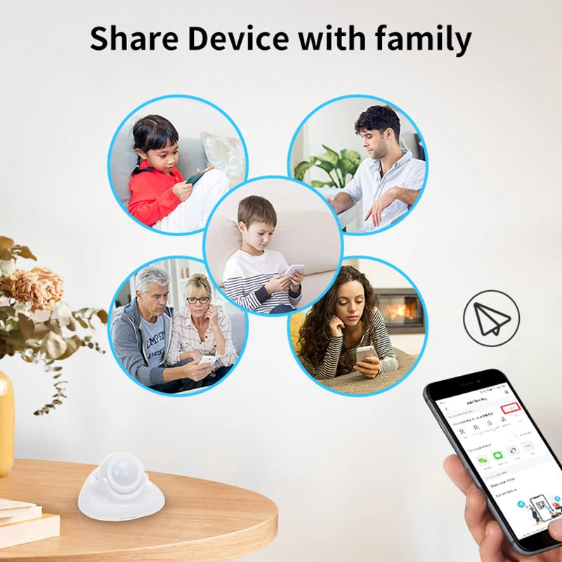 Matter Motion Sensor PIR Infrared Human Body Movement Detector USB 5v/BatteryTuya Samrt Life APP Remote Control Home Automation Zpaxo