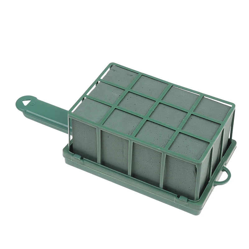 1Pc DIY Rectangle Dry Floral Foam Bricks Flower Holder Flower Stand Foam Blocks Artificial Flower Arrangement Cage With Handle Zpaxo
