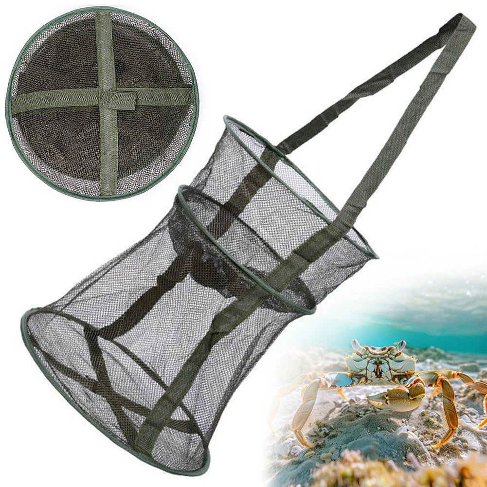Mesh Fishing Cage Portable Net Round Folding Fish Collapsible Trap