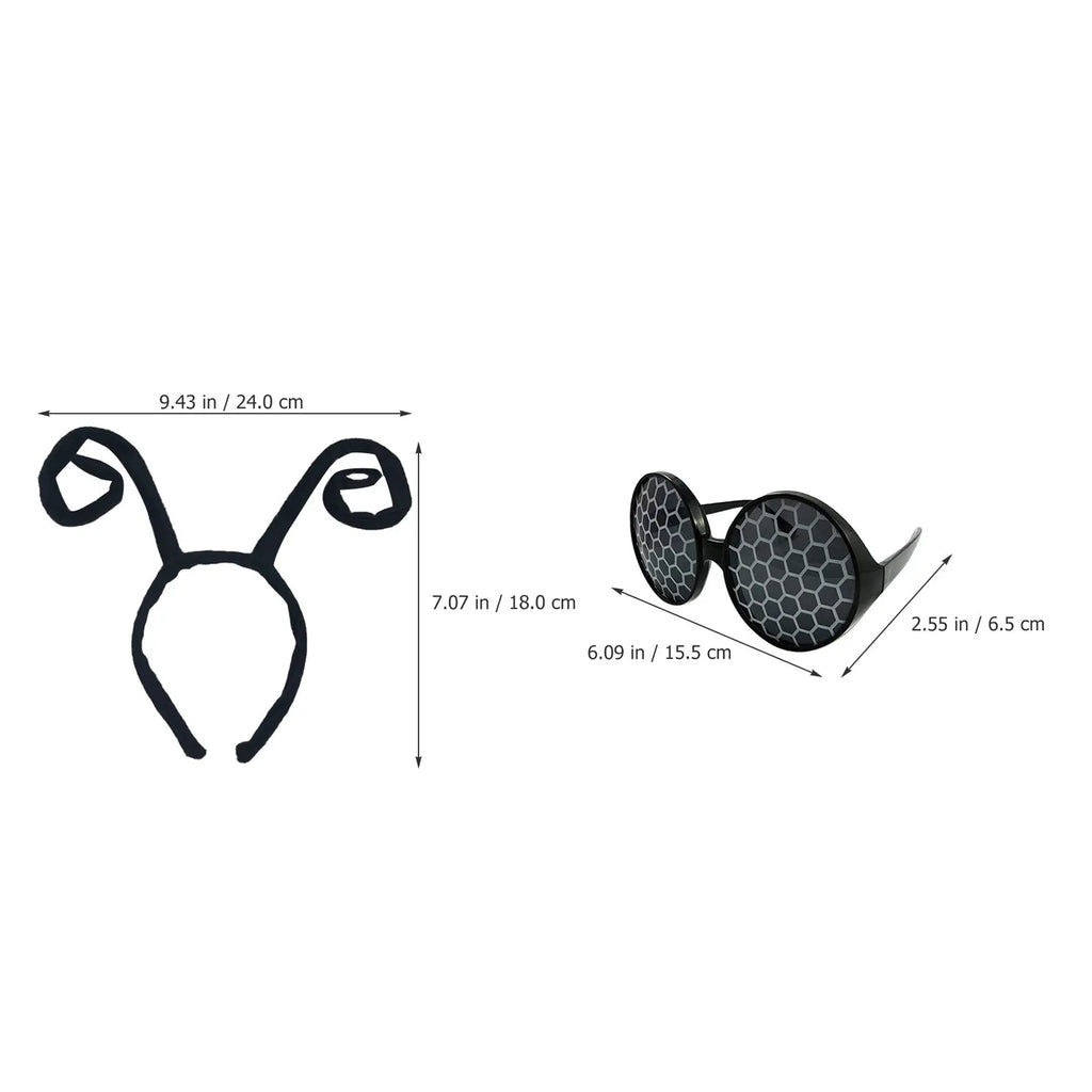 Bug Antenna Headband Glasses Lightweight Comfortable Plastic Fabric