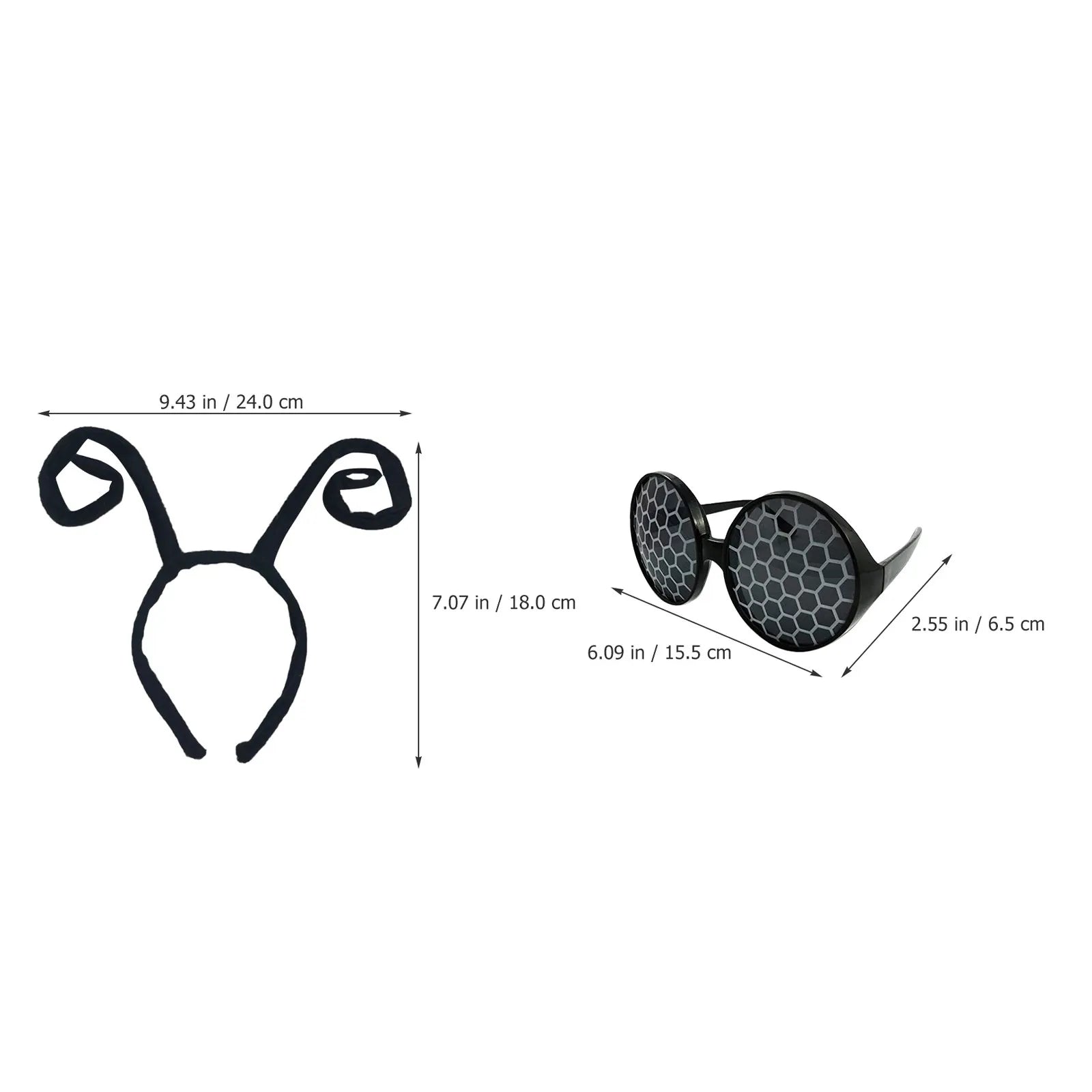 Bug Antenna Headband Glasses Lightweight Comfortable Plastic Fabric