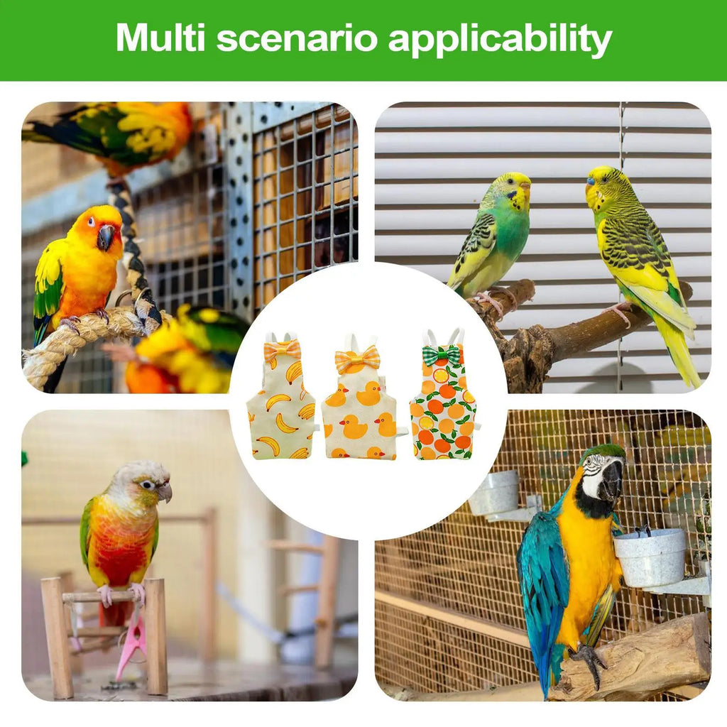 Cockatiel Diaper Parrot Nappy Bird Clothes 3 Pieces Breathable Washable Animals Clothing for Parakeet Budgerigar Canary Macaw Zpaxo