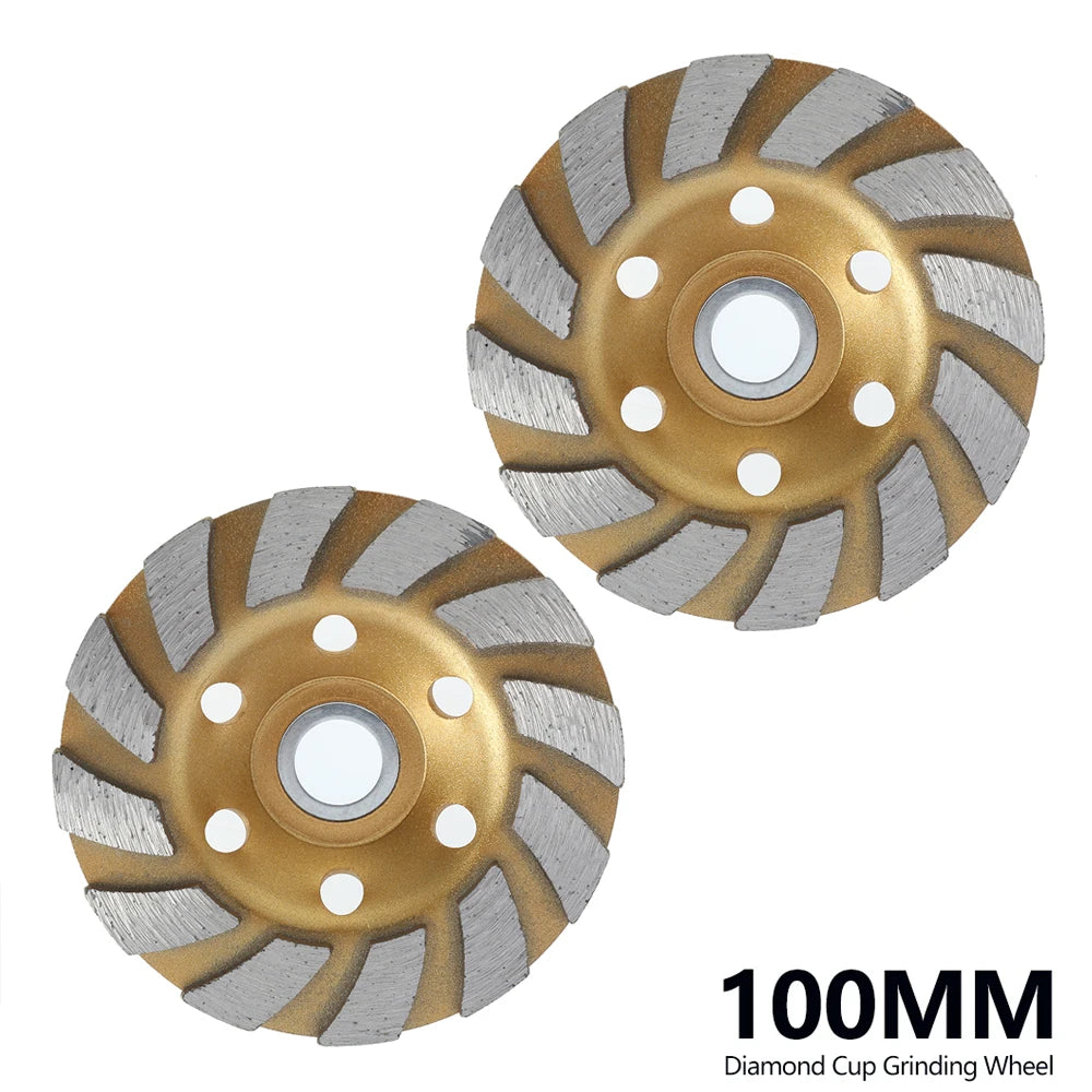 2PCS 4 Inch Diamond Grinding Wheel Disc HHS Segment Grinding Machine Concrete Granite Stone Ceramic Cutting Grinder Power Tool Zpaxo 2pcs 4 inches 1 Pc