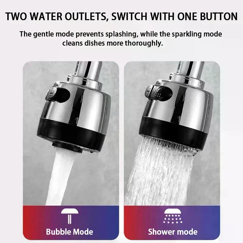 Sink Faucet 360 Rotatable Universal Kitchen 2 Outlet Modes Silicone Zpaxo