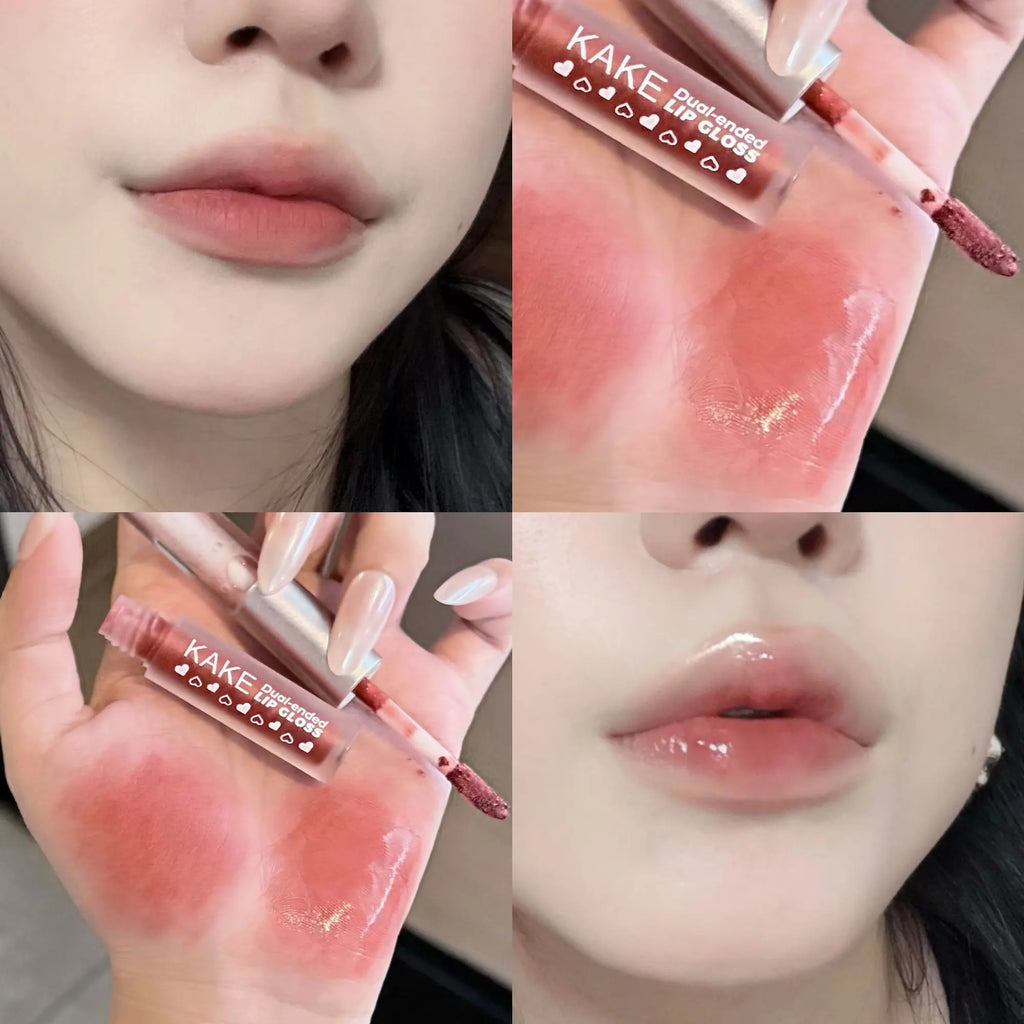 2-in-1 Liquid Lipstick Matte Lip Clay High-shine Gloss Ash Brown Pen Zpaxo 05