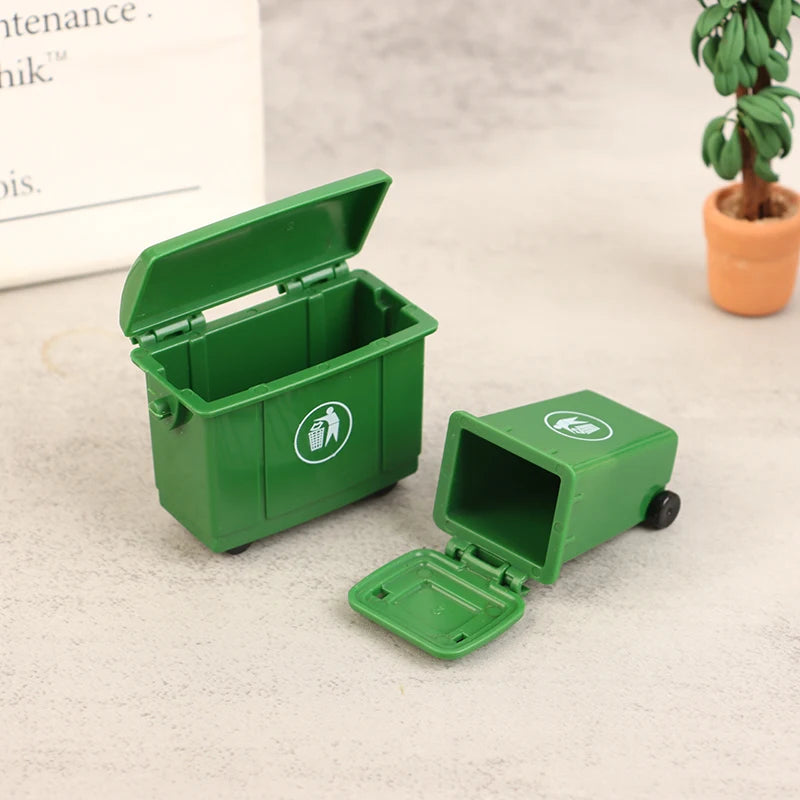 1 12 Scale Dollhouse Miniature Trash Bin Toy Simulation Garbage Can Zpaxo
