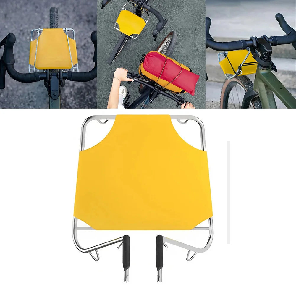 Folding Bike Front Bag Carrier Metal Basket Rack MTB Road Bicycle