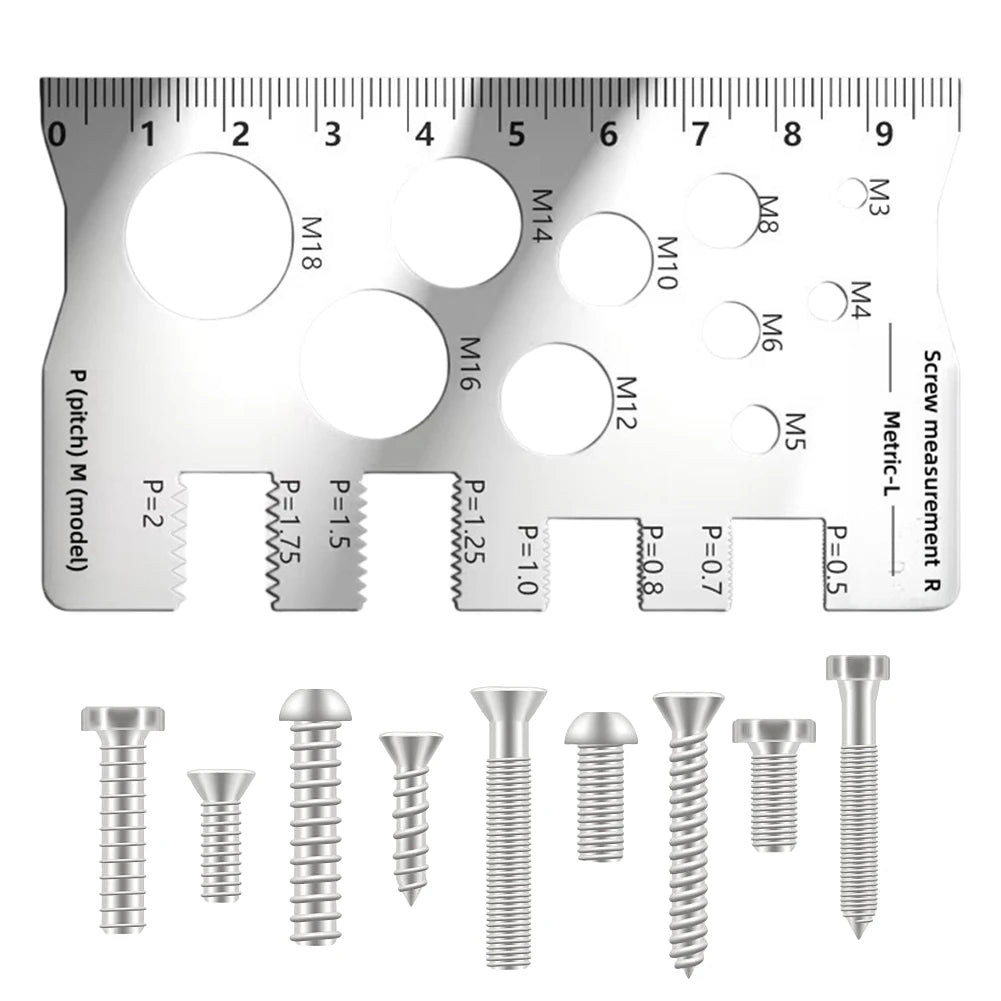 Screw Thread Pitch Gauge Ruler Anti-slip Metric Angle Model Measuring