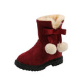 Winter Children's Snow Boots Butterfly Shine Cute Girls Fashion Zpaxo red 32(Insole19.3cm) China Mainland