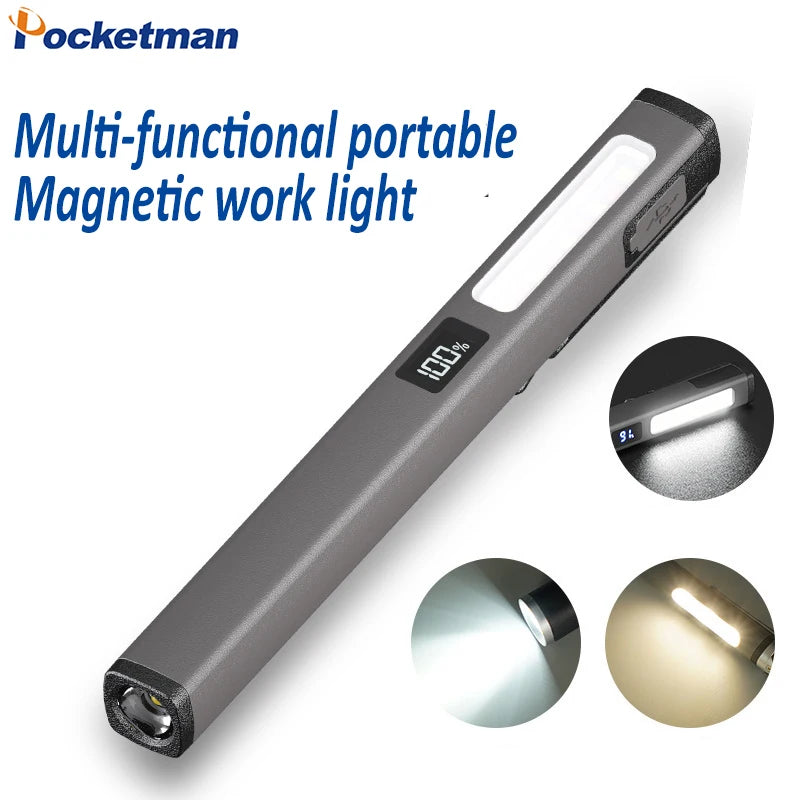 POCKETMAN Magnetic COB Pen Light – USB-C Rechargeable LED Torch