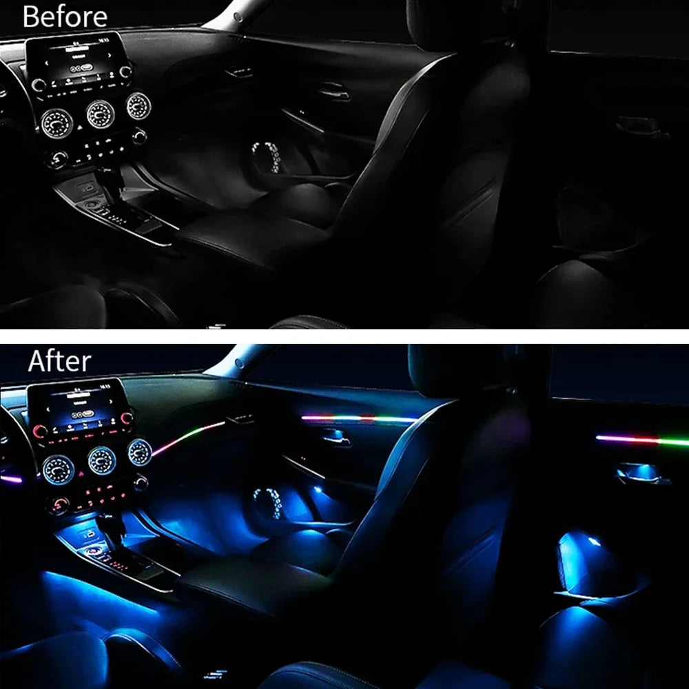 Universal RGB LED Car Ambient Lights 18-in-1 64 Colors Hidden Acrylic Zpaxo
