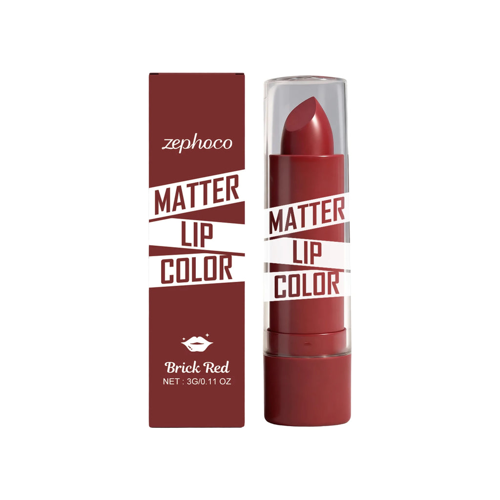 Brick red moisturizing lipstick, gives natural lip color, non-transfer, smooth for everyday use Zpaxo Brick red