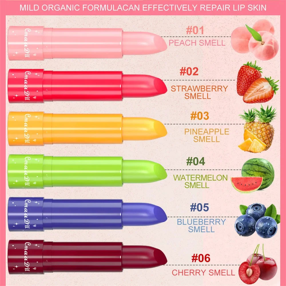 New 6 Colors Fruity Lip Balm Nourish Moisturize Lipstick Long Lasting Hydrating Fade Lip Lines Prevent Dry Lips Make Up Lip Care Zpaxo