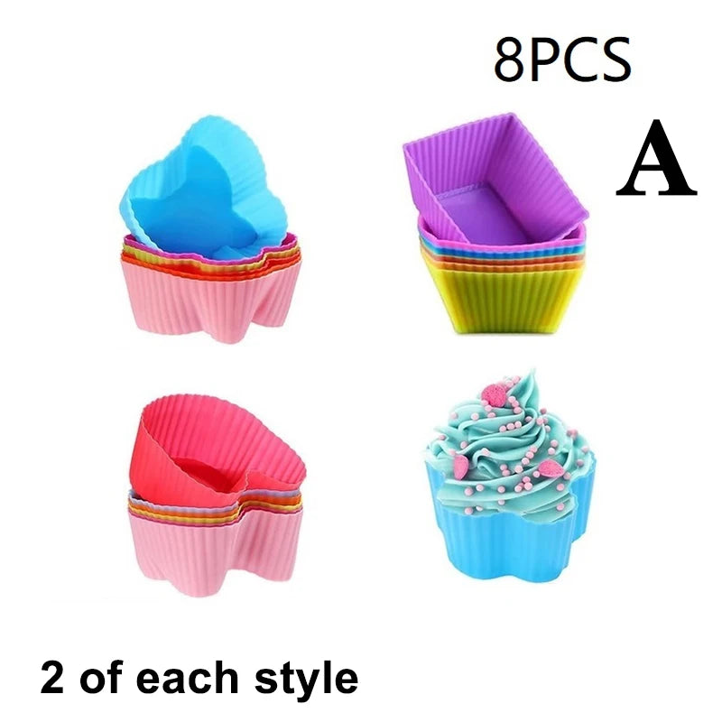 8-Pack Silicone Bento Box Dividers & Mini Baking Molds