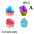 8-Pack Silicone Bento Box Dividers & Mini Baking Molds