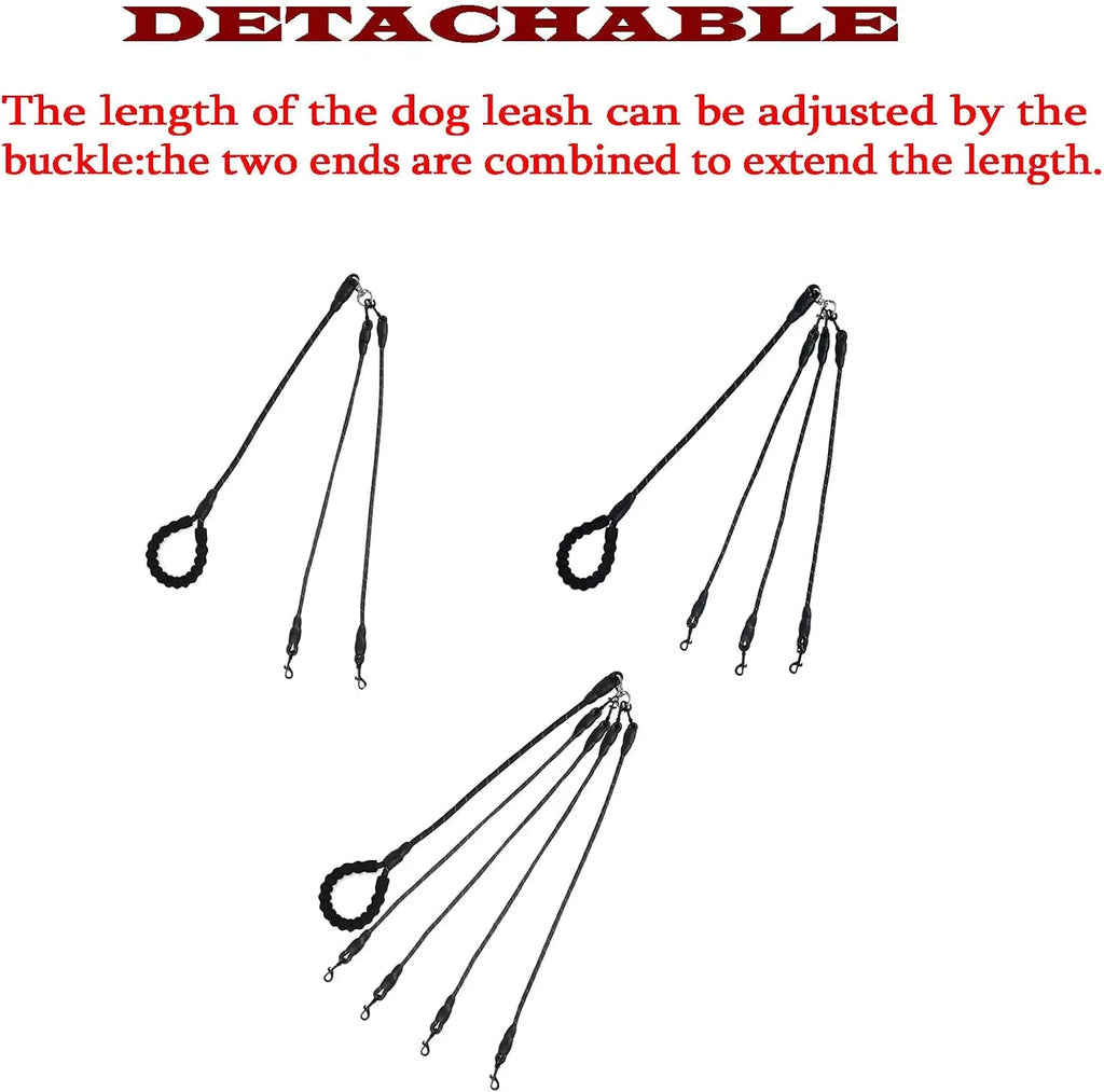4-Dog Tangle-Free Leash – Detachable Lines & Comfort Grip