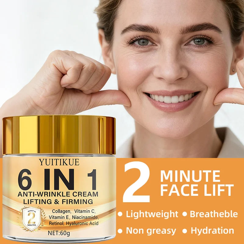 YUITIKUE 6-in-1 Anti-Wrinkle Cream – Retinol & Hyaluronic Acid Anti-Wrinkle Face Cream Zpaxo