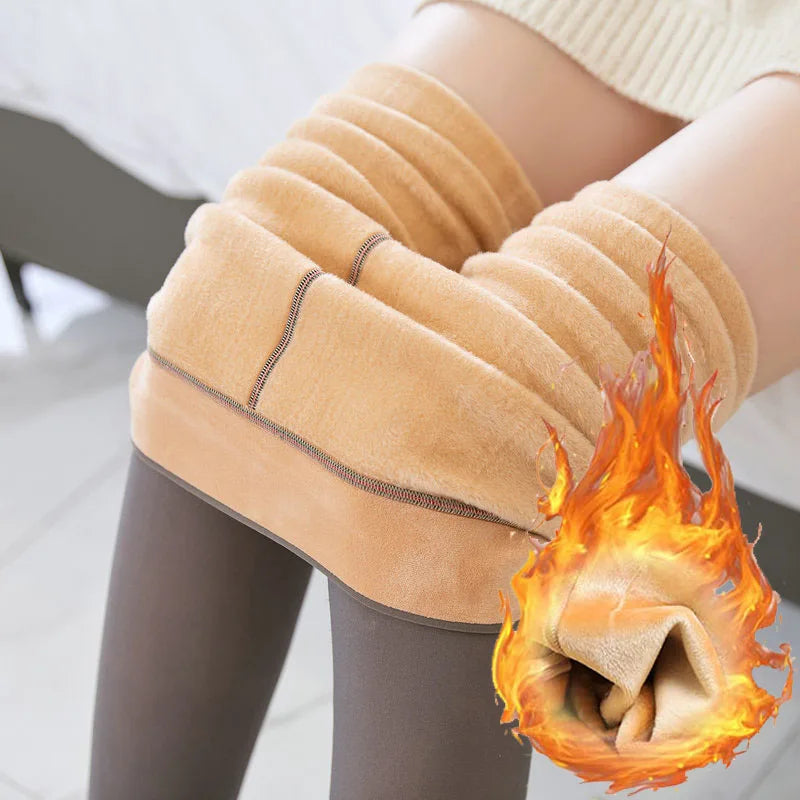 Winter Woman Pantyhose Translucent Wool Sock Pants Winter Stocking Fleece Lined Tights Thermal Pants Legging Fake Pantyhose 2022 Zpaxo