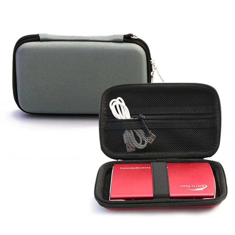 Electronics Accessories Storage Power Bank Bag Case Shockproof Hard Zpaxo Grey