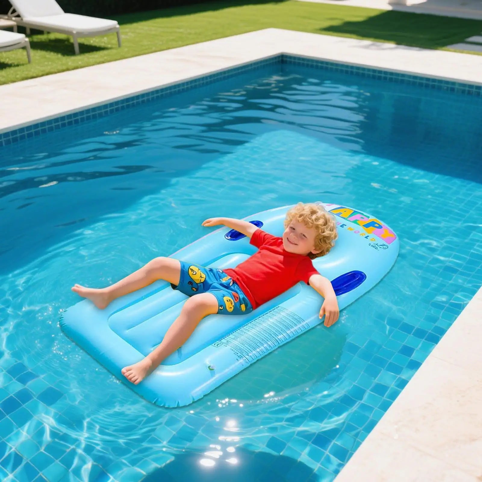 Pool Floats Swimming Pad Lounge Bed Pvc Lounger Mat Raft Floatie Toys Zpaxo