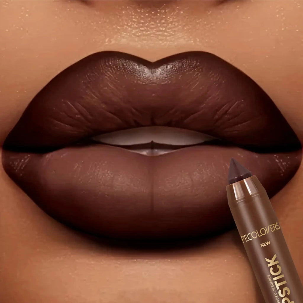 1PC Long-lasting Waterproof Lipstick - Non-stick Cup, High Pigment Matte Finish, Brown Tones, Convenient Lip Liner Lipstick Zpaxo