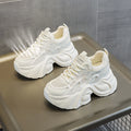 Womens White Mesh Platform Sneakers Casual Lace Up Thick Bottom Sport Zpaxo Beige Mesh 39 China Mainland