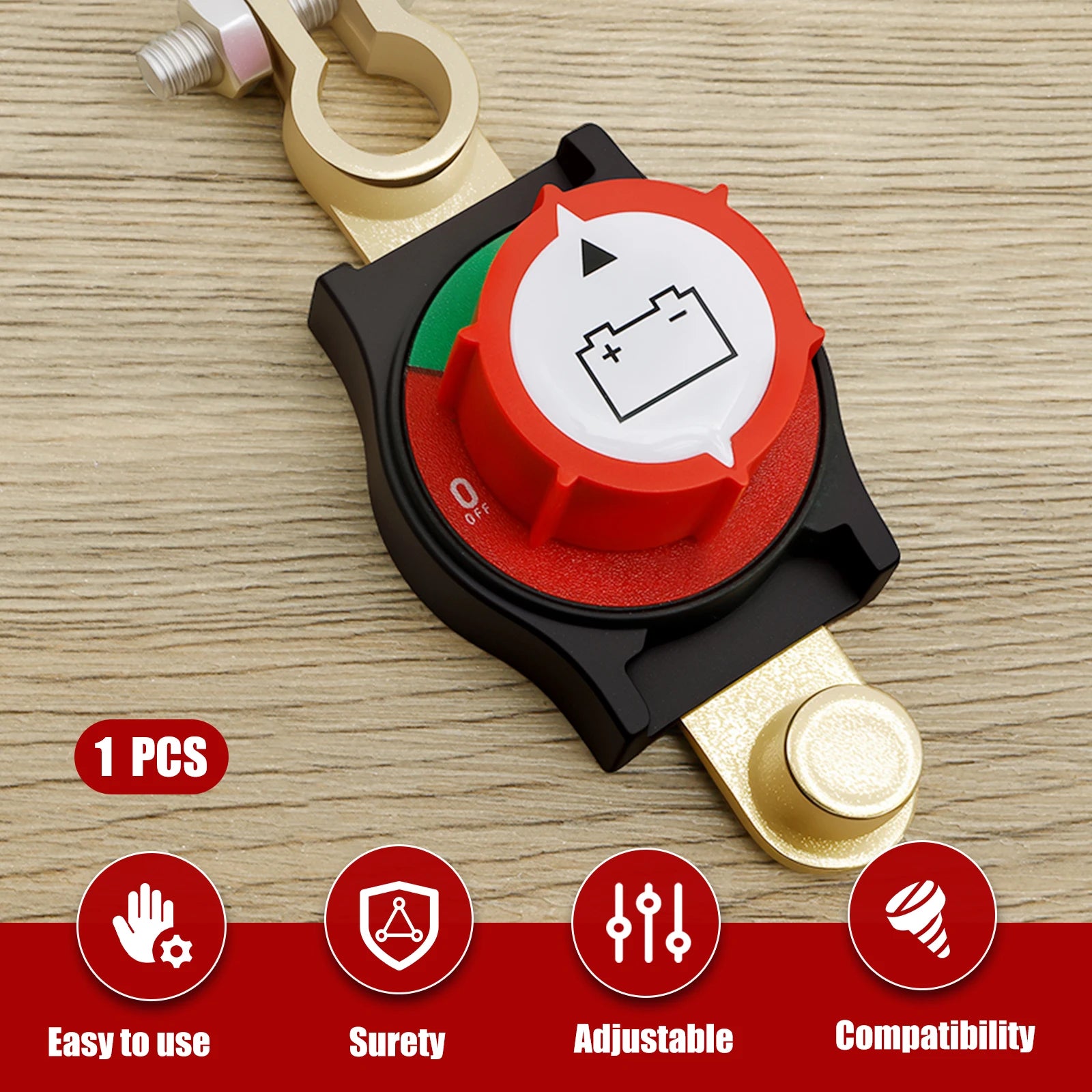 12-48V Top Post Battery Disconnect Switch Safe Car Battery Cut Shut ON Off Kill Switch for 15 to 17 mm Cathode Battery Terminals Zpaxo