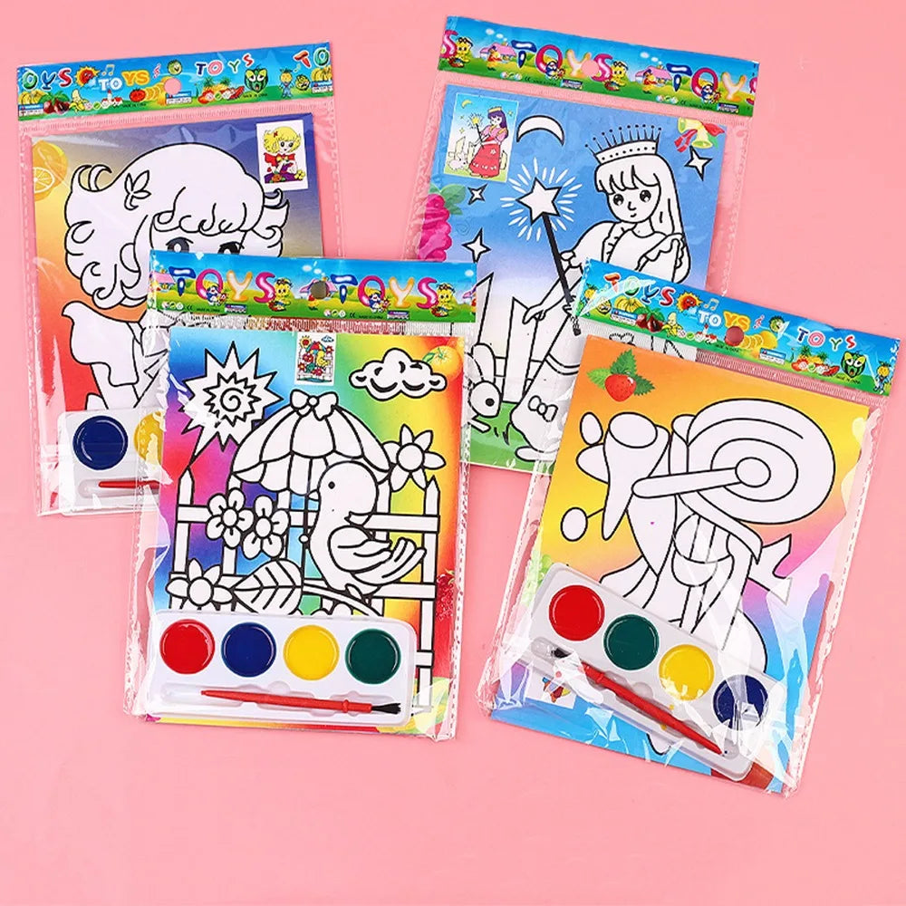 10-30 Pcs DIY Cartoon Paint Coloring Graffiti Painting Kids Birthday Kindergarten Party Gift Back To School Reward Carnival Gift Zpaxo 20PCS