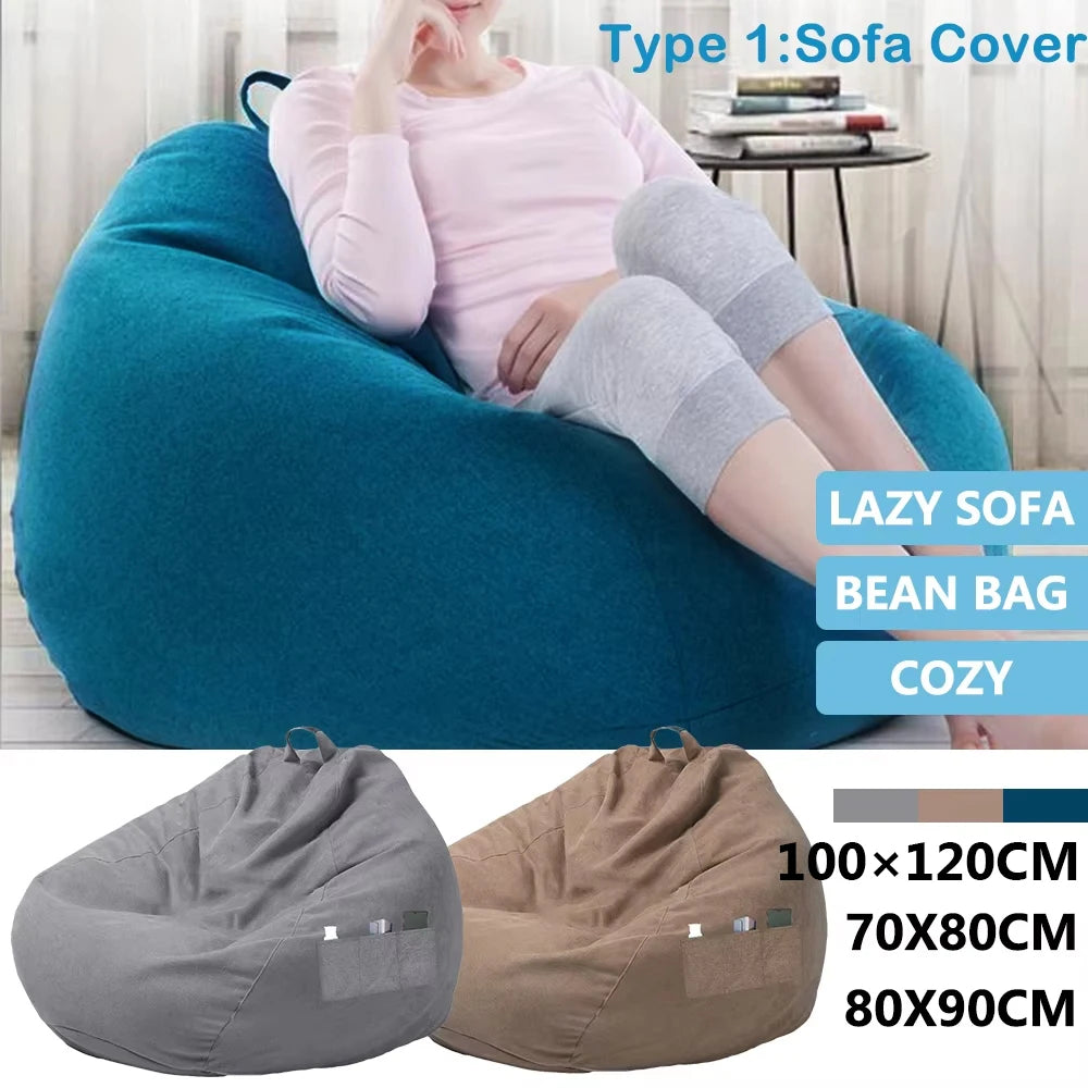 Sofa Chair Cover Soft Comfortable Chair Sofa Breathable Lazy Sofa Bed Large Fluffy Chair Decora Tear-Resistance/Footstool Cover Zpaxo