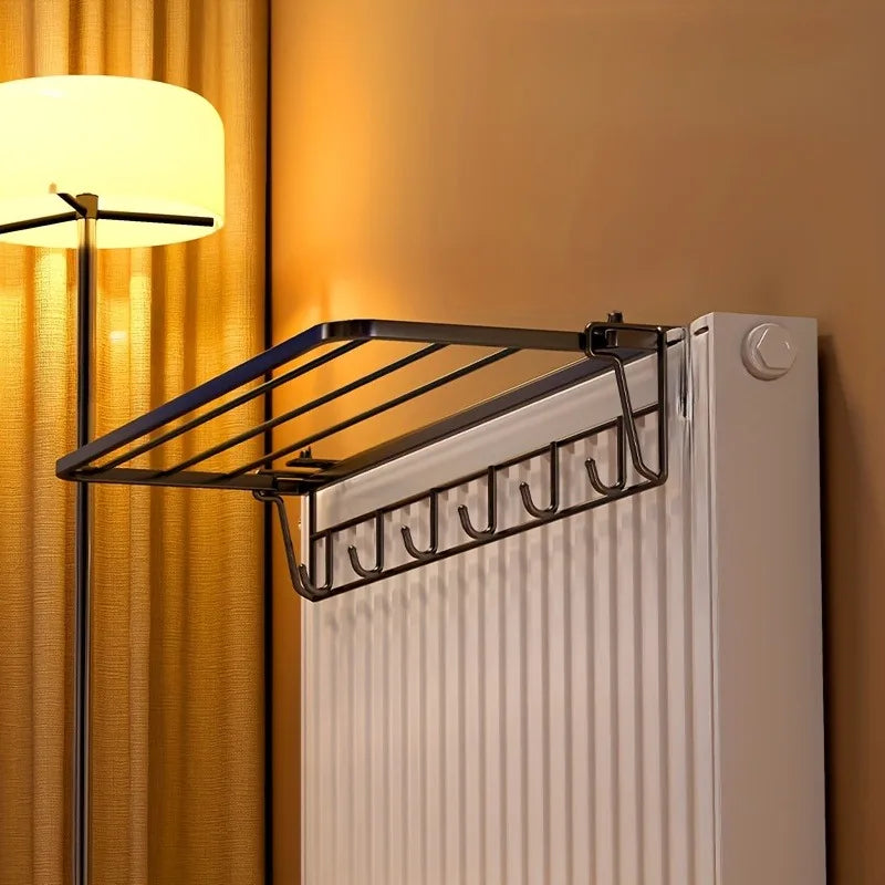 Heavy-duty Wall-mounted Radiator Rack Pull-out Clothes Drying Shelves