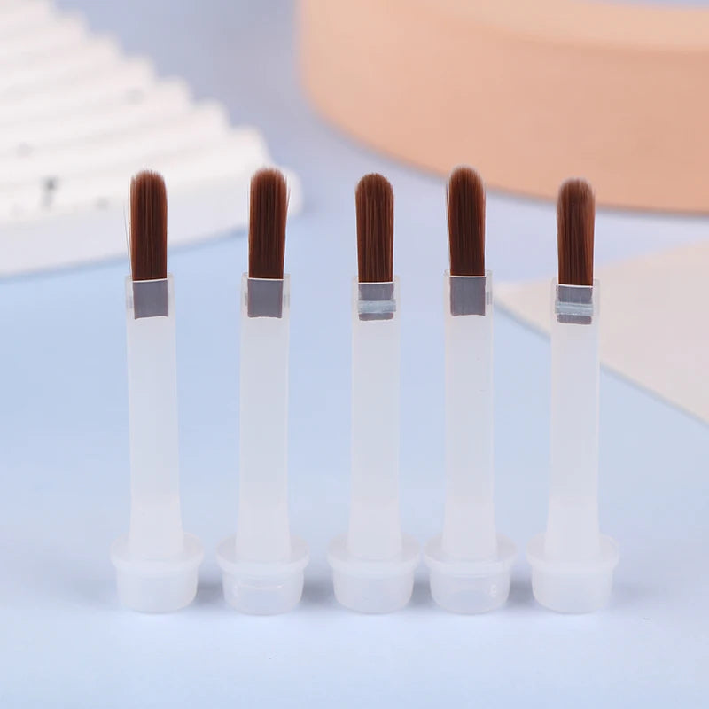 5 10 Disposable Nail Polish Brush Bottle Replacement Brown Hair Art